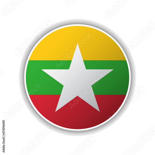 Abstract Circle Myanmar Flag Icon
