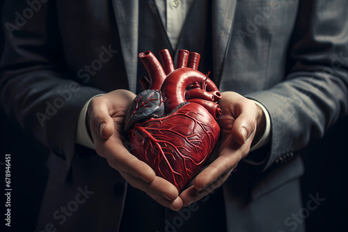 A man holding a heart in his hands