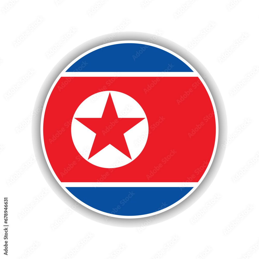 Abstract Circle North Korea Flag Icon Abstract Circle North Korea Flag Icon