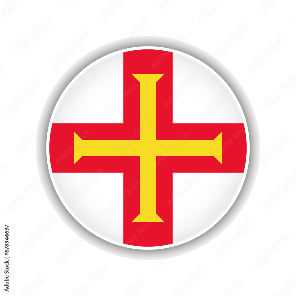 Obraz premium Abstract Circle Guernsey Flag Icon