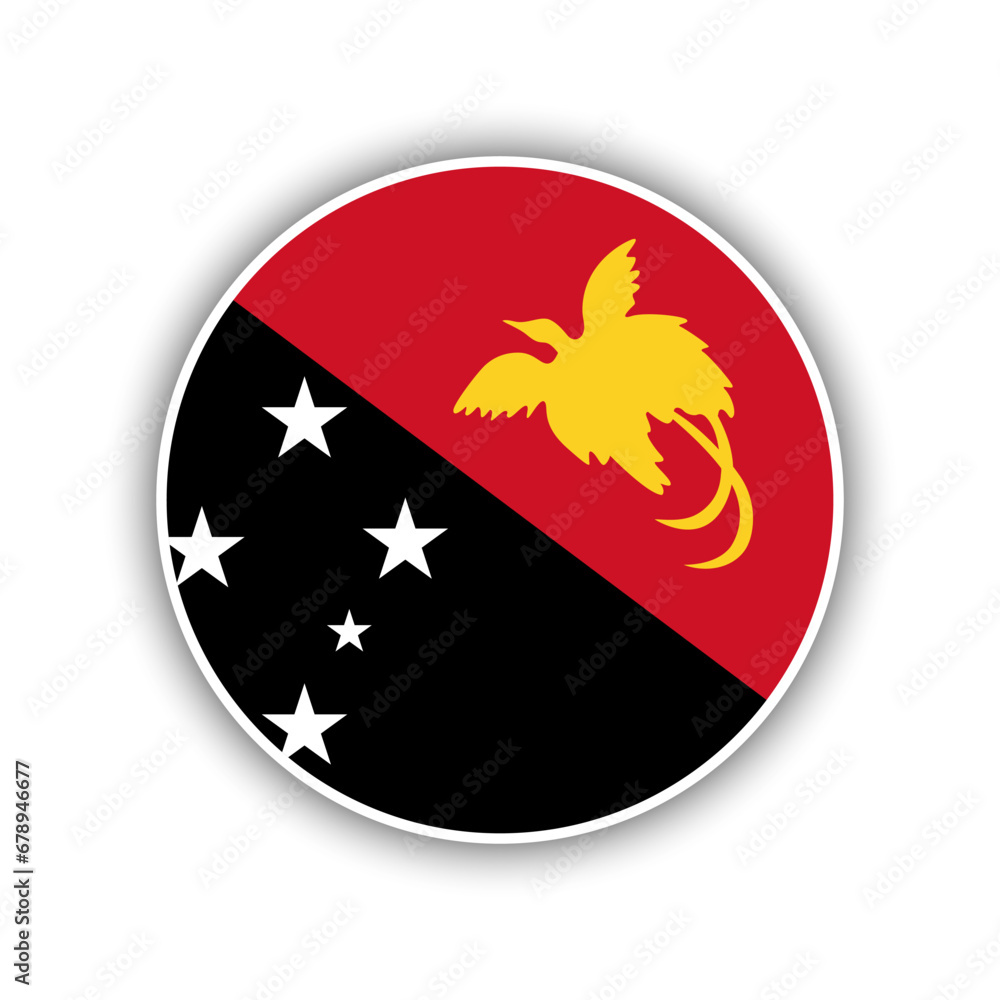 Abstract Circle Papua New Guinea Flag Icon Abstract Circle Papua New Guinea Flag Icon