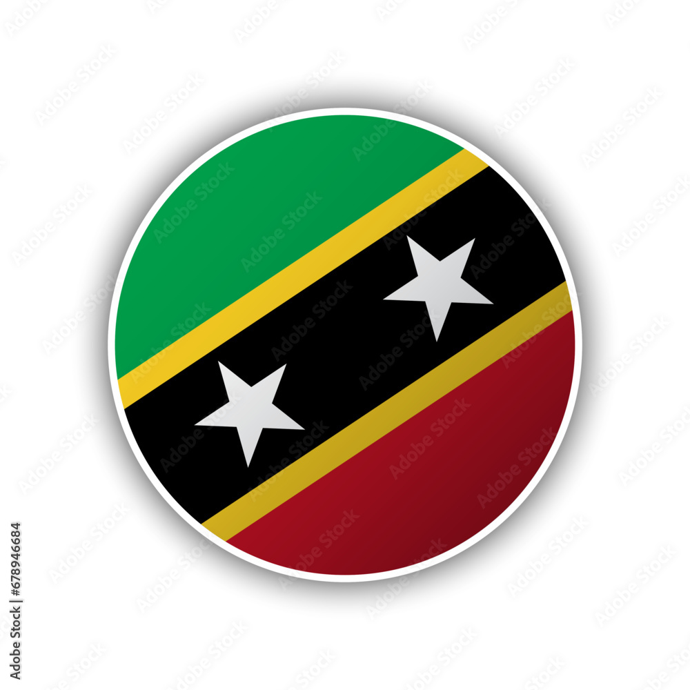 Abstract Circle Saint kitt and Nevis Flag Icon Abstract Circle Saint kitt and Nevis Flag Icon