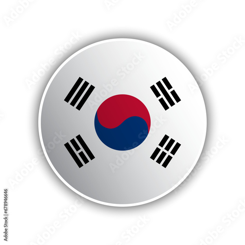 Abstract Circle South Korea Flag Icon