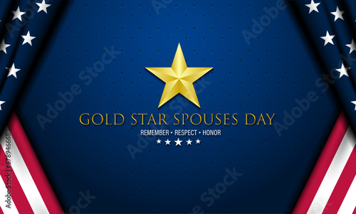 Happy Gold Star Spouses Day Background Vector Illustration