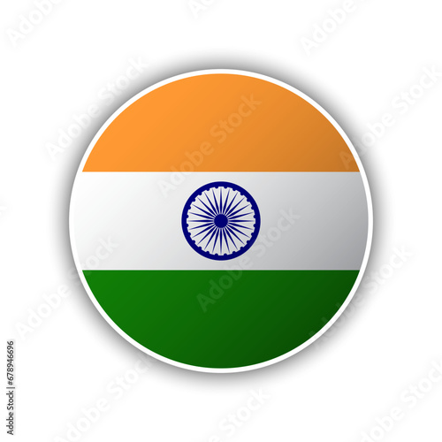Abstract Circle India Flag Icon