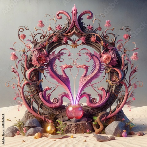 Obraz na płótnie chimera magenta magic plant gate