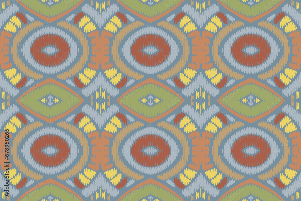 Textile Ikat Design or Modern Native Thai Ikat Pattern. Geometric Ethnic Background for Pattern Seamless Design or Wallpaper.