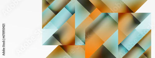 Vivid abstraction unfolds. Triangles in seamless harmony, composing dynamic geometric backdrop. Interplay of angles and hues forms captivating tapestry, evoking modernity and artistic allure
