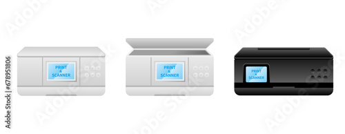 シンプルなイラスト_同一家電セット_複合機