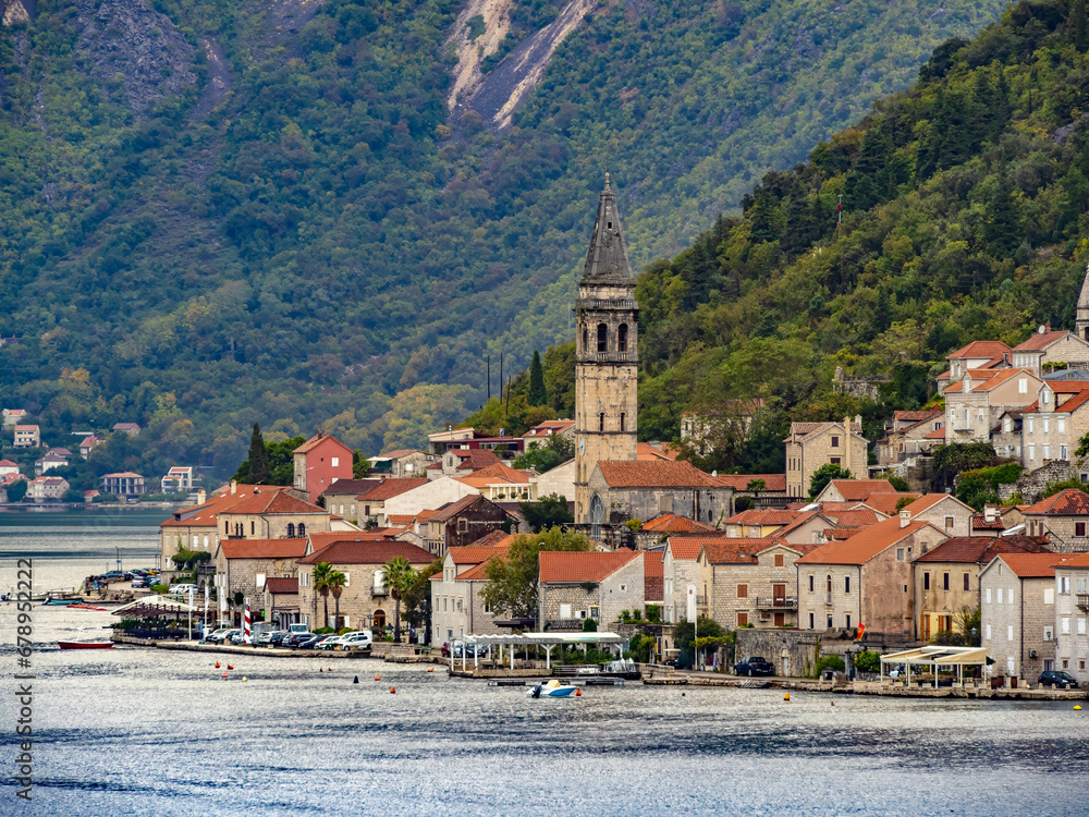Perast a histrorical town on the bay Bay of Kotor on Montenegro’s Adriatic coast
