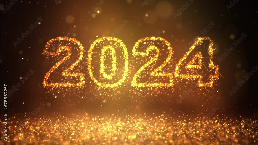2024 celebration concept with shimmering particles. Concept for Happy New Year. 2024 celebration concept with shimmering particles. Concept for Happy New Year.