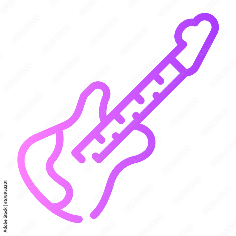 Naklejka premium guitar Line Gradient Icon