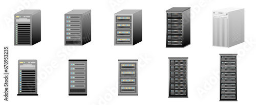 シンプルなイラスト_同一家電セット_サーバー