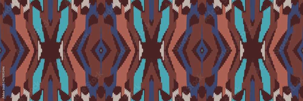 Modern Ikat Pattern or Modern Native Thai Ikat Pattern. Geometric Ethnic Background for Pattern Seamless Design or Wallpaper. Modern Ikat Pattern or Modern Native Thai Ikat Pattern. Geometric Ethnic Background for Pattern Seamless Design or Wallpaper.