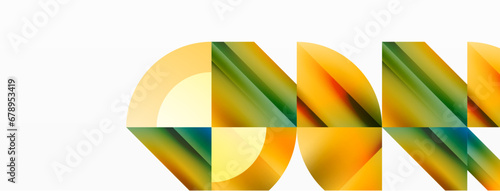 Minimalist marvel - squares and circles unite in harmonious geometry. Muted tones weave serene backdrop where structured tiles form dance of timeless elegance, epitomizing modern simplicity