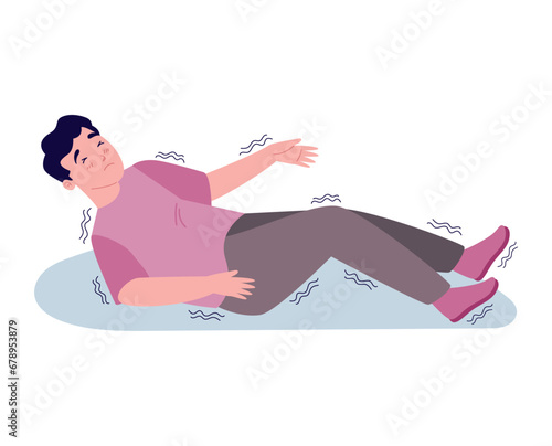 epilepsy seizures man in floor