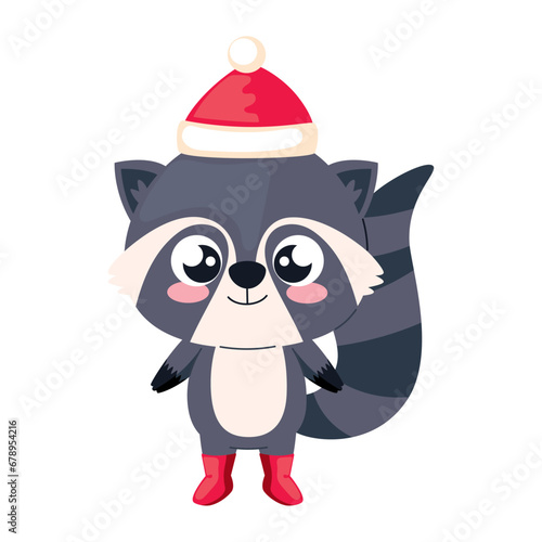 cute animal christmas raccoon