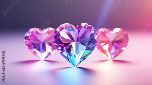 Crystal colorful hearts © tashechka