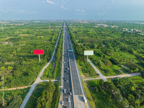 Aerial view of Road No. 5B highway connecting Hanoi to Hai Phong city