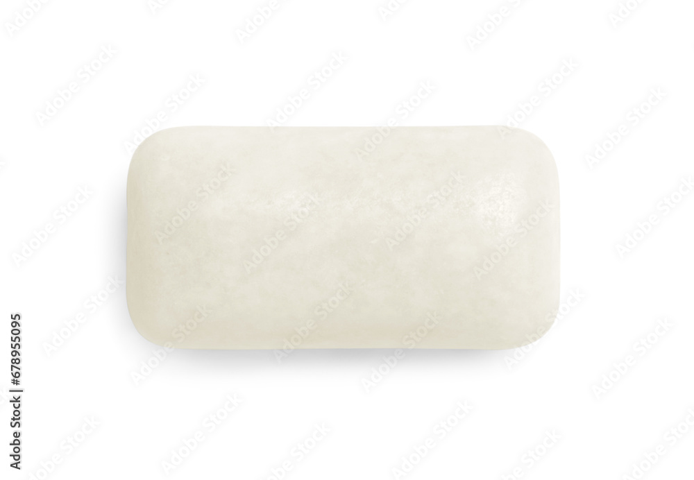 One tasty bubble gum isolated on white, top view One tasty bubble gum isolated on white, top view
