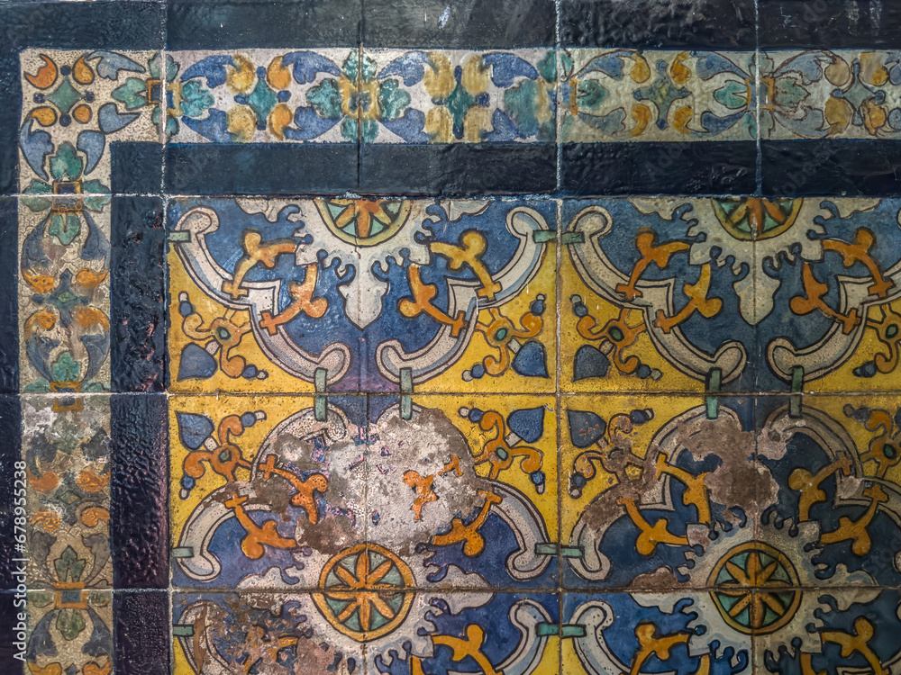 Gorgeous tiles of The San Marcelo Church (Iglesia de San Marcelo), built in 1551 at Lima, Peru.