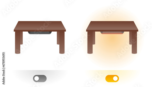 シンプルなイラスト_こたつテーブル