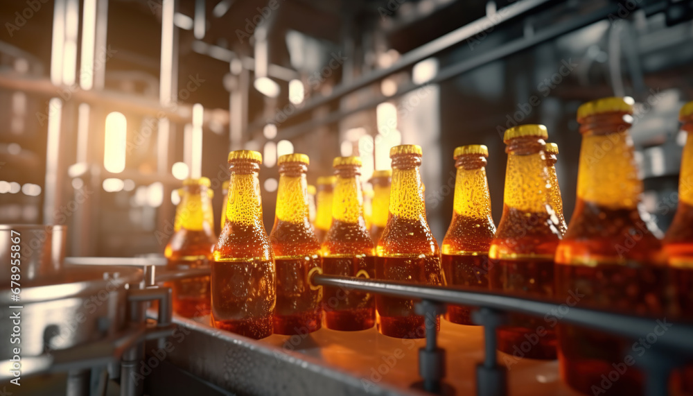 Soft Drink Manufacturing Plant, Makes carbonated soft drinks - obrazy, fototapety, plakaty 