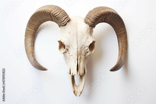 Goat skull on white background