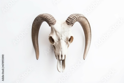 Goat skull on white background