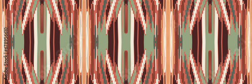 Ethnic abstract ikat art. Aztec ornament print. geometric ethnic pattern seamless color oriental. Design for background  curtain  carpet  wallpaper  clothing  wrapping  Batik  vector illustration.