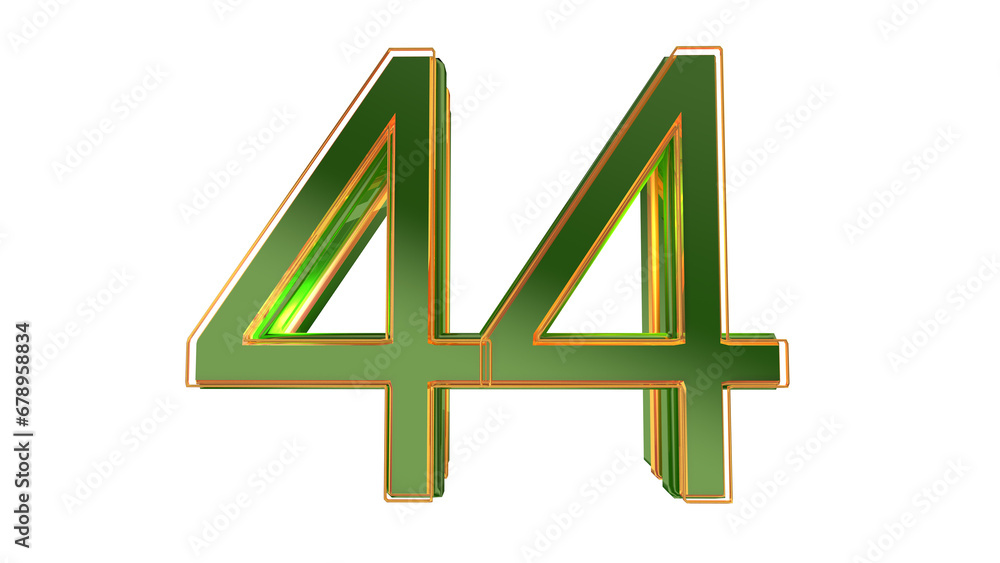 Obraz premium Green 3d number 44 on podium 