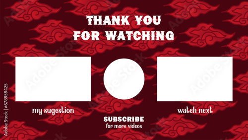 end screen batik video template images, perfect for content creators	
