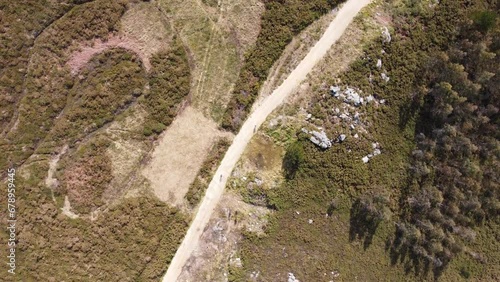 Wallpaper Mural Orthogonal view. Drone Footage of Monte Abelendo, Galicia, Spain (4K Aerial Video). Rural landscape, recorded with DJI Mini 2 in 4K. Torontodigital.ca