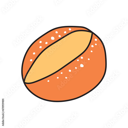 Kids drawing Cartoon Vector illustration boule bread icon Isolated on White Background