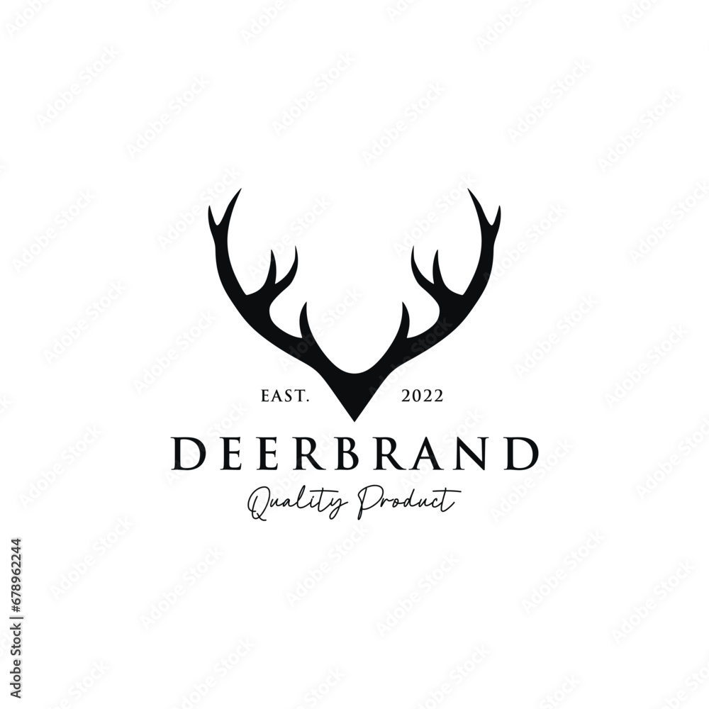 Deer hunter logo with modern design, template and vector Deer hunter logo with modern design, template and vector
