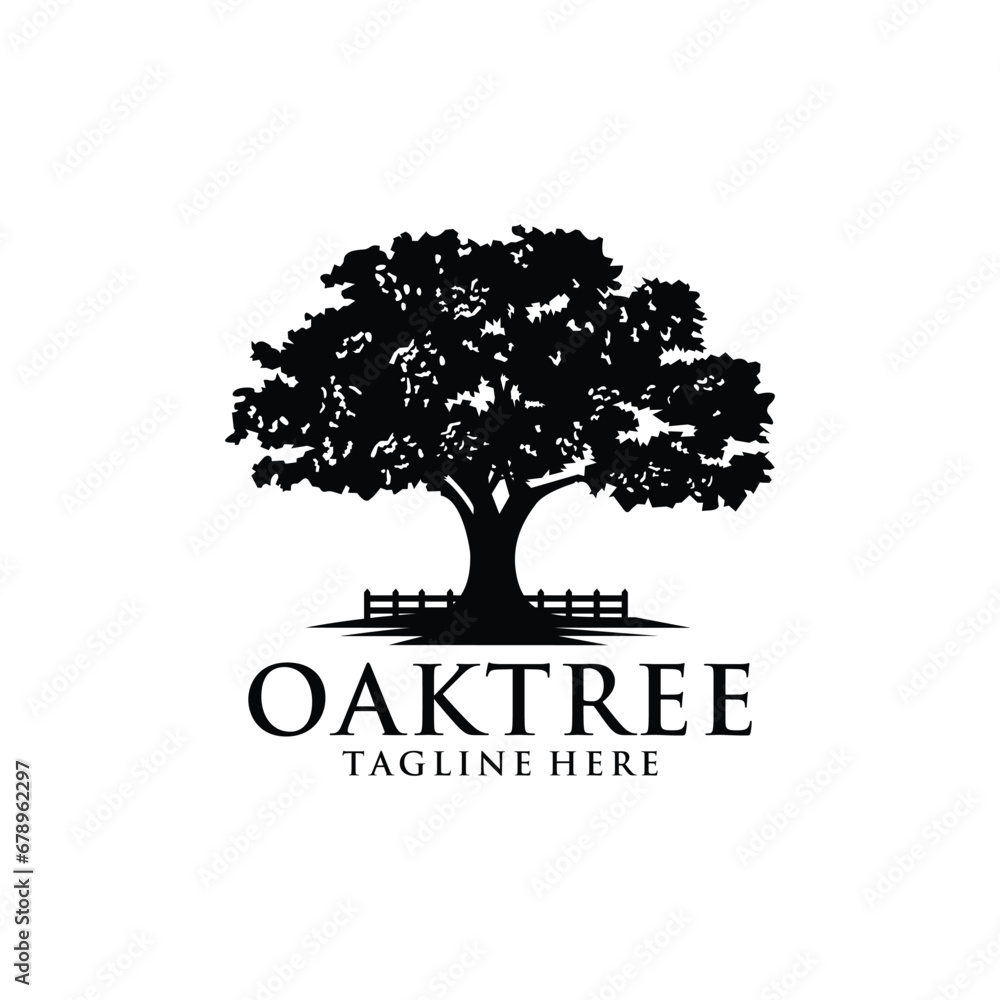 Obraz premium Oak tree logo template vector design