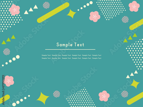 かわいい和風の背景イラスト10　梅ポップ柄