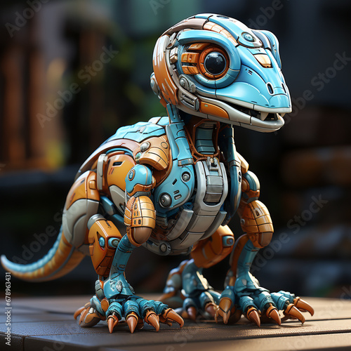 Robot Parasaurolophus kartun 3D