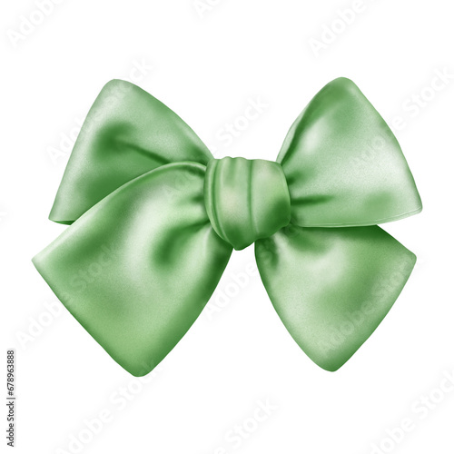 bright green fabric bow digital drawing