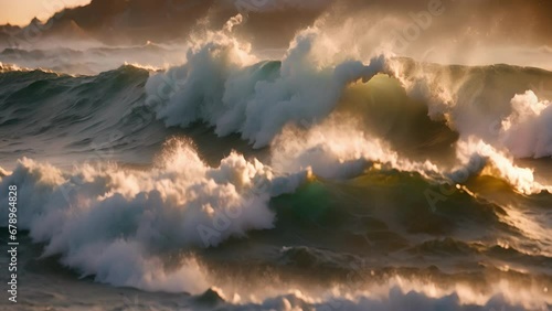 aweinspiring display celestial waves, emanating sense freedom rebellion. waves crash collide, they evoke limitless possibilities fearlessness Aquarius.