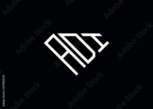 Modern letter A D I diamond shape logo And initial monogram A D I letter logo vector template