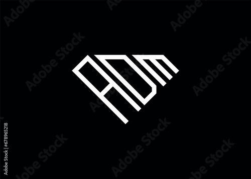 Modern letter A D M diamond shape logo And initial monogram A D L letter logo vector template.