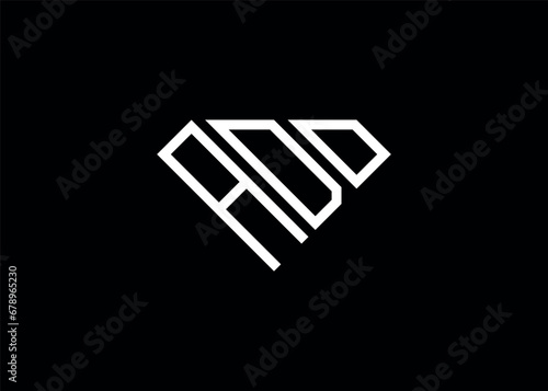 Modern letter A D O diamond shape logo And initial monogram A D O letter logo vector template.