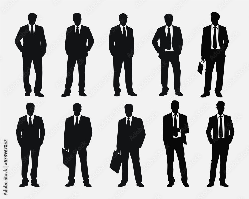 Variety of businessman silhouettes set Variety of businessman silhouettes set