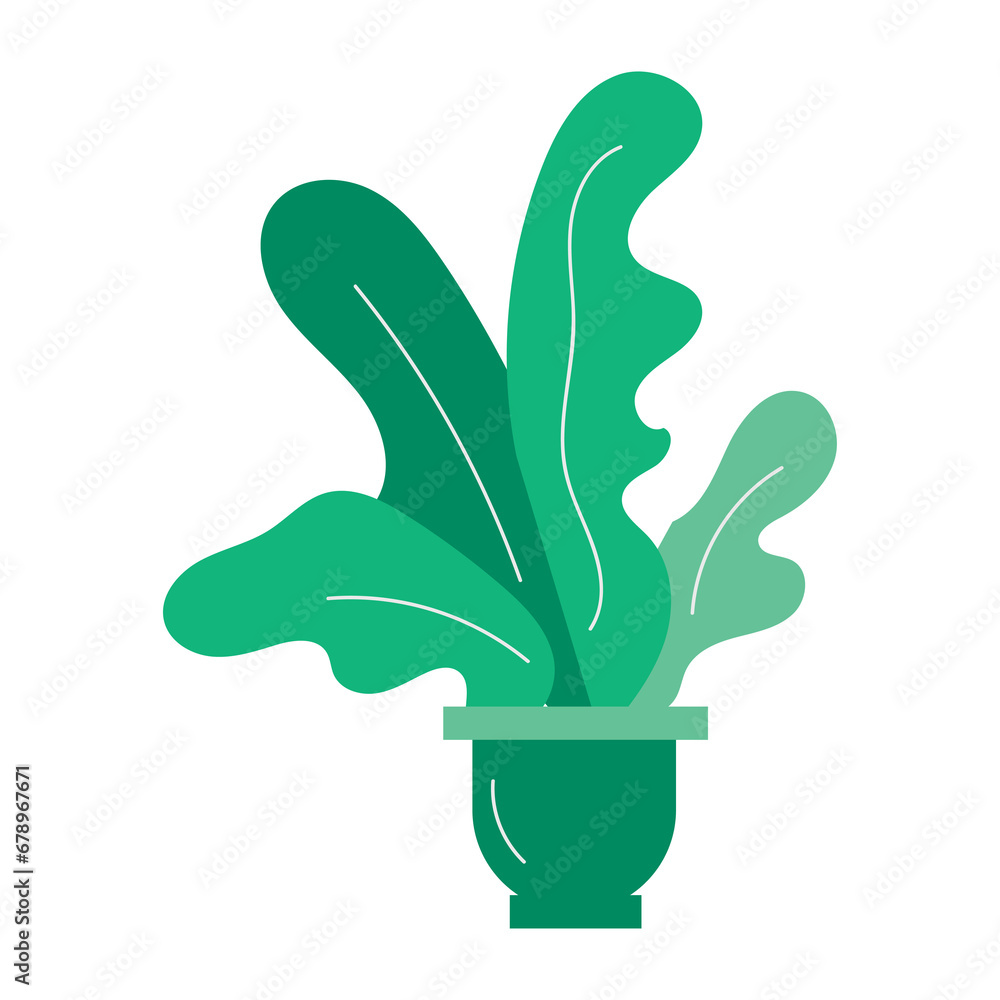 plant in the pot green leaf flat design plant in the pot green leaf flat design
