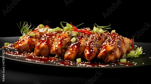 Image of perfectly grilled chicken coated in a flavorful Korean glaze.