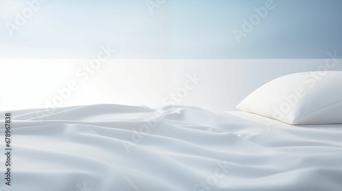 Image of snow-white bed on a white background.