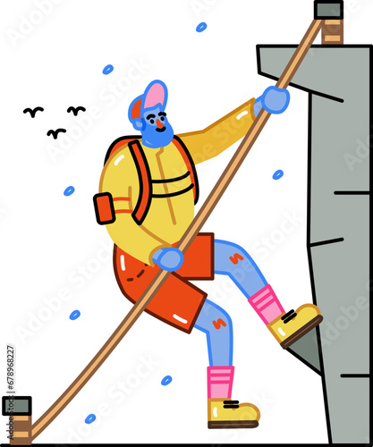 Man climbing or Hiking illustration