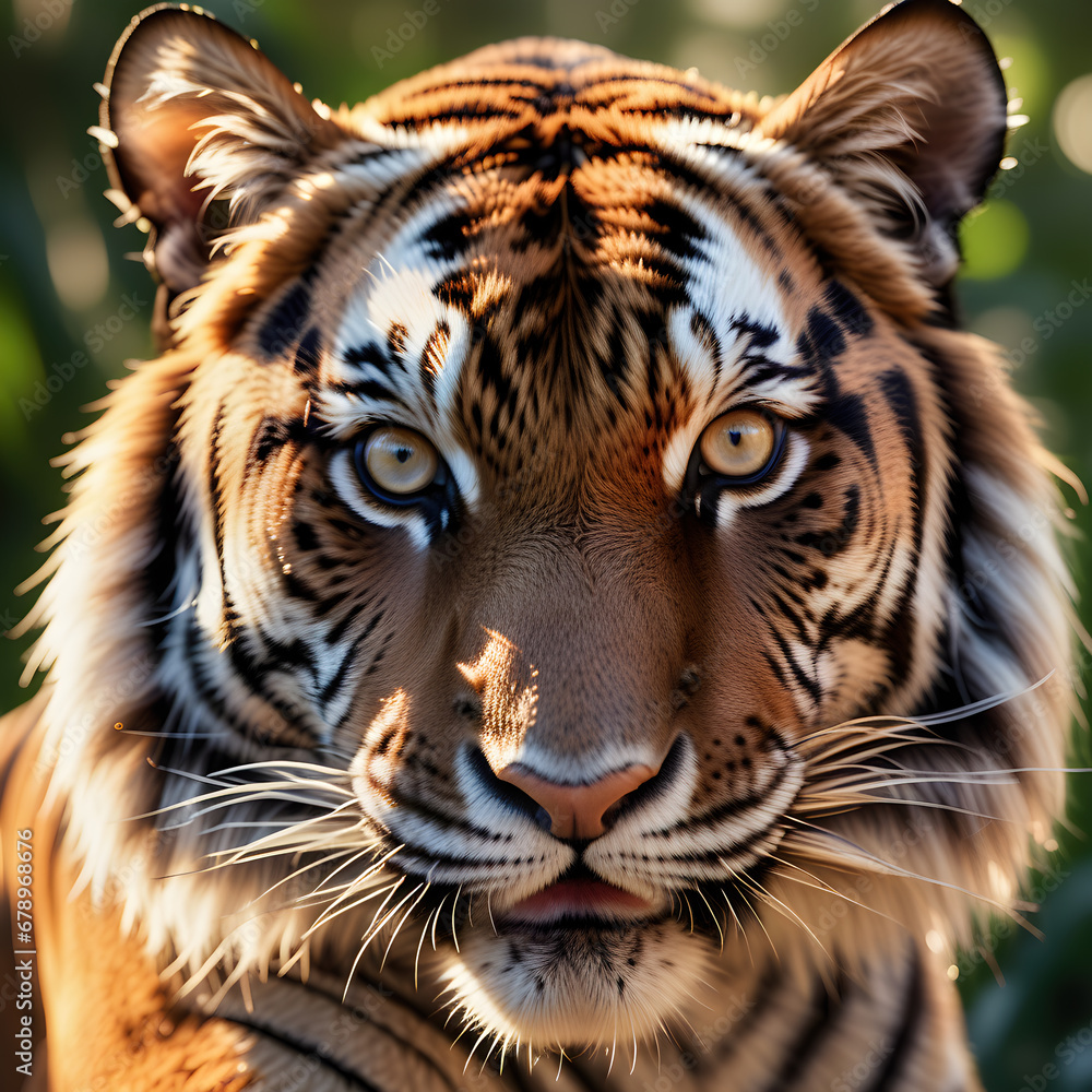 Bengal Tiger shown in a close-up portrait.  