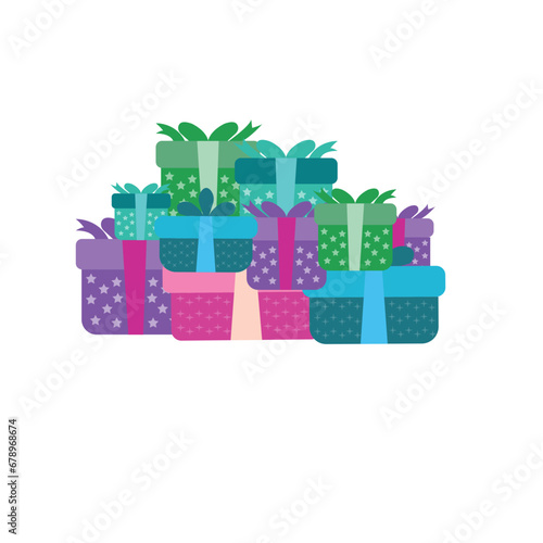 Pile of Gifts Vector Illustration